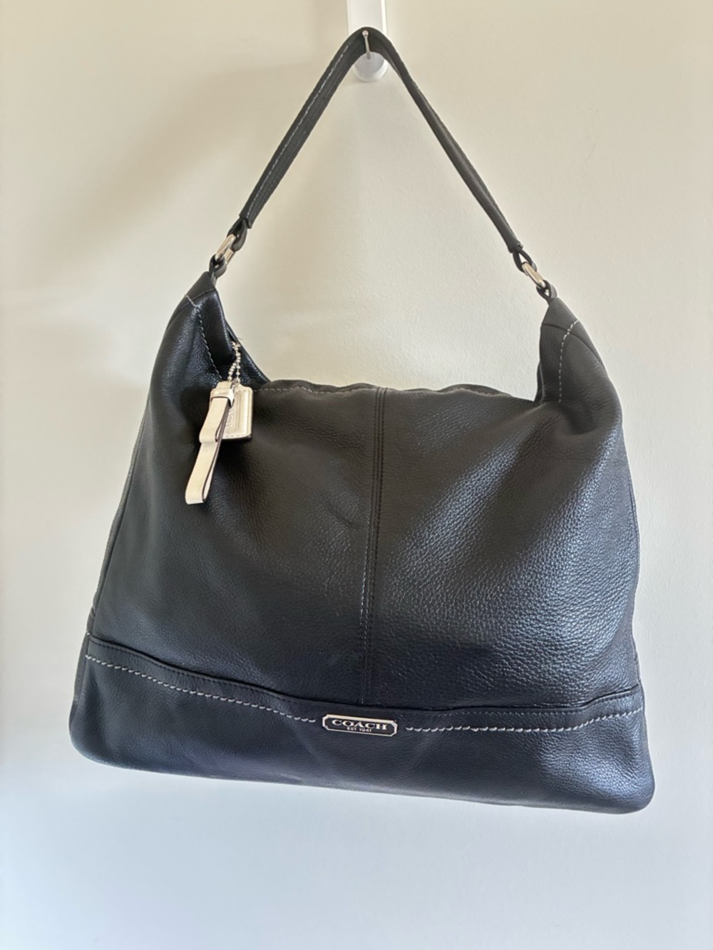 Coach  Parker Black pebble leather satchel bag Hobo satchel bag F23293